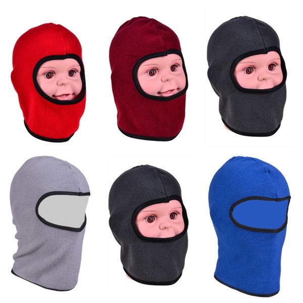 

1-8y дети зимний флис balaclava hat polar freece beanie шарф выступление шеи лицо маска открытый велоспорт снег лыжи тук череп череп головно, Yellow