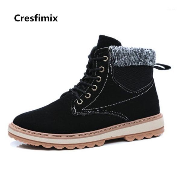

cresfimix botas masculinas male fashion comfortable lace up black warm shoes men casual shoes brown b30951
