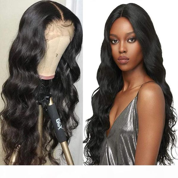 

glueless natural body wave wig 360 lace wig pre plucked hairline with baby hair 130%~180% density unprocessed human hair for black women, Black;brown