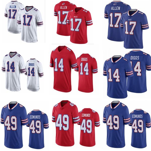 

men buffalo bills jersey josh allen 14 stefon diggs tremaine edmunds football jerseys;embroidered football jerseys, Black;red
