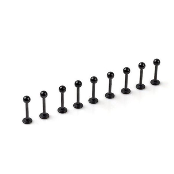 

trendy lip ring 16g black stainless steel lip ring ball stud chin piercing bars bo sqcudd new_dhbest