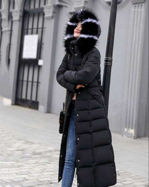 

dugujunyi 2019 new parkas female women winter coat thickening cotton winter jacket womens outwear parkas for women long h1, Black