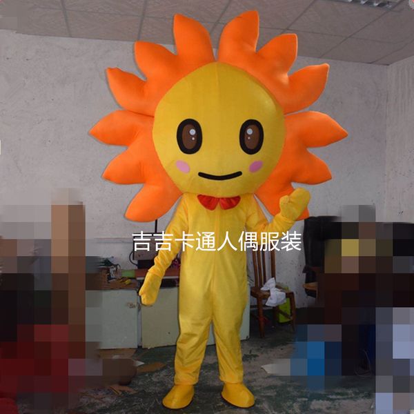 

mascot costumes fancy orange sunflower mascot costume outfits clothing advertising carnival hallowen, Red;yellow