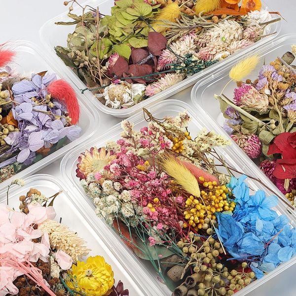 

1box random mix style dried flowers decoration natural floral sticker beauty nail art decals epoxy mold diy filling jewelry h jllrzm