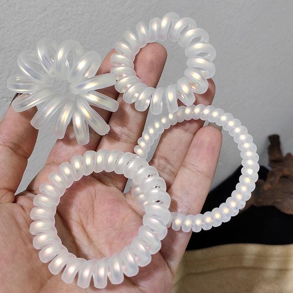 

матовое красочный scrunchies телефонный провод линии волос резинки резинка hairbands веревка для девочек аксессуары sqcbvm bdefashion, Silver