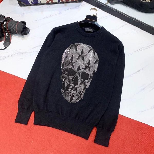 

men's sweaters luxury diamond design young handsome sweater fashion sweatshirt trend slim pullover, White;black