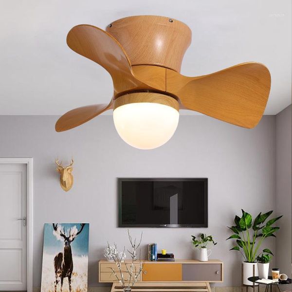 

electric fans led ceiling fan light retro modern minimalist macaron restaurant with lights remote control1