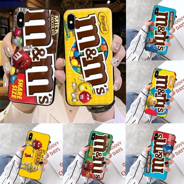 

sewqvip 5, 5s, 5c, se, 6, 6s, 7, 8 plus, x, xs, xr, 11 pro max chocolate with cartoon m & ms casevtrvgt
