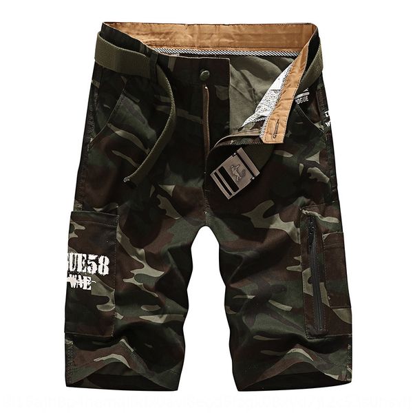 

summer men's camouflage capris large loose thin casual work wear work clothes and shorts youth cotton printed shorts trend 9z7dl, Blue