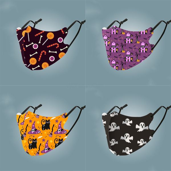 

face mask cartoon printed face mask can wash prective breathable students fast#257, Black