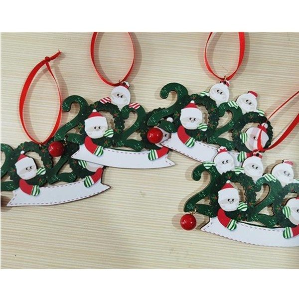 

family christmas tree survivor isolation pvc mask snowman hanging pendant diy name greetings decoration 3d ornament dwd2038