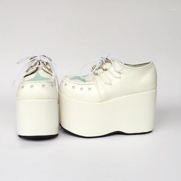 

princess sweet punk shoes spring and autumn love lace sponge cake thick sole custom big size shoes daily fashion an12341, Black