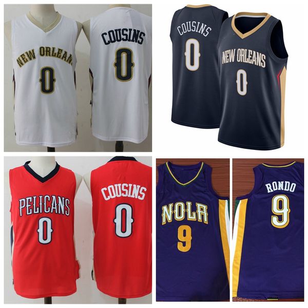 

demarcus cousins basketball rajon rondo men pelicans jersey new orleans, Black;red