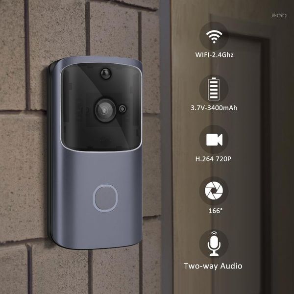 

wireless wifi ultra-clear visual smart doorbell household low voice intercom alarm1