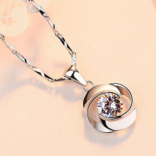 

zircon 999 valentine's full necklace silver day revolving heart eight arrow rose pendant gift