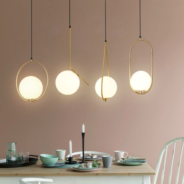 

современные светодиодные подвесные светильники с круглым стеклом бали столовая e27 подвесные светильники металлические подвесные светильники