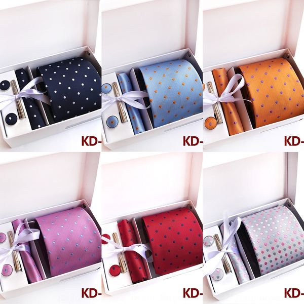

f82d 6pcs tie box striped men's woven jacquard% silk necktie 100 lot gz881408, Black;blue