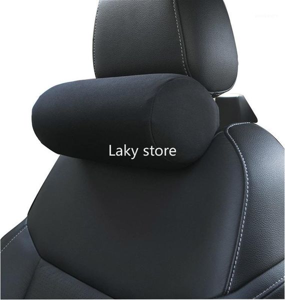 

car neck pillow with adjustable strap soft auto cervical round roll bolster headrest supports cushion pad black 1 piece1