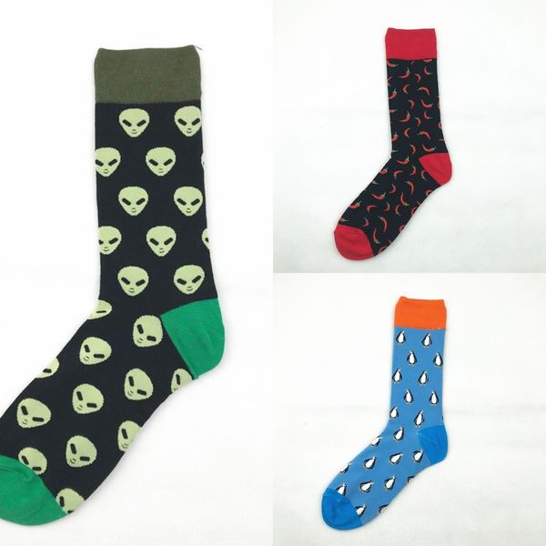 

осень и зима хлопок жаккардовой тенденции мужской длинной трубки хлопковые носков случайной универсальной геометрической жаккардовых носков, Black