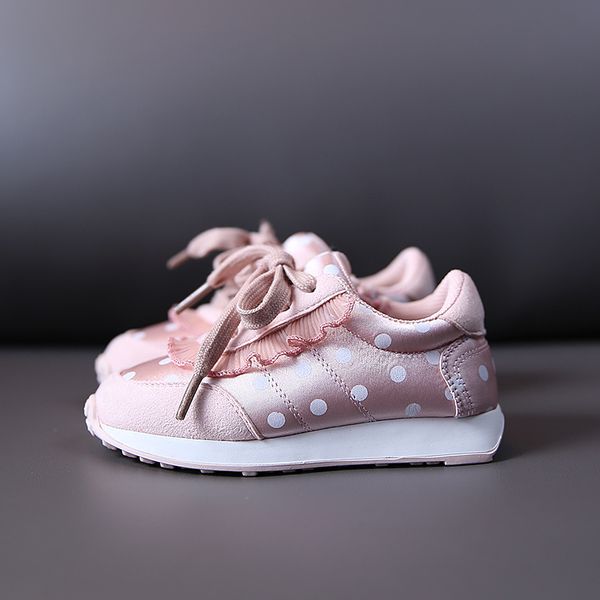 

korean autumn 2020 version new children's casual of fashion bowknot girl princess anti slip shoes 1-6 years old sneakers, Black;red