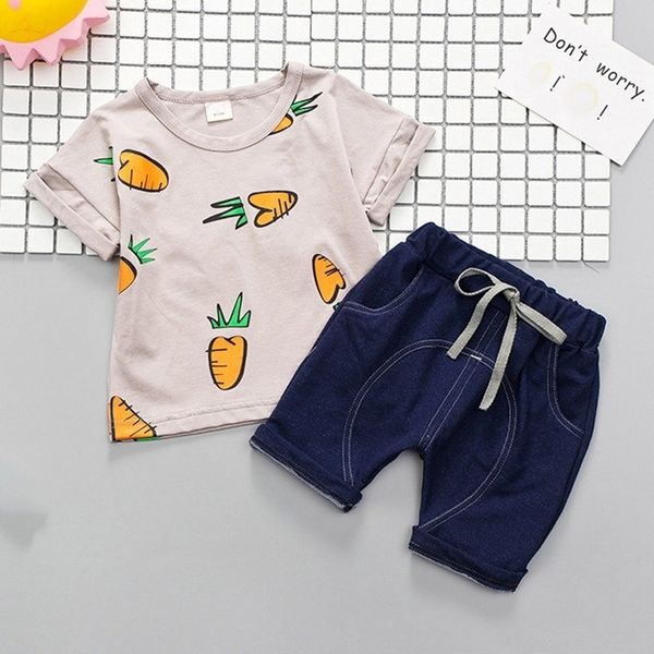 

summer clothes new plaid t-shirt + shorts outfits 2 piece christmas outfit boys set y200525, White