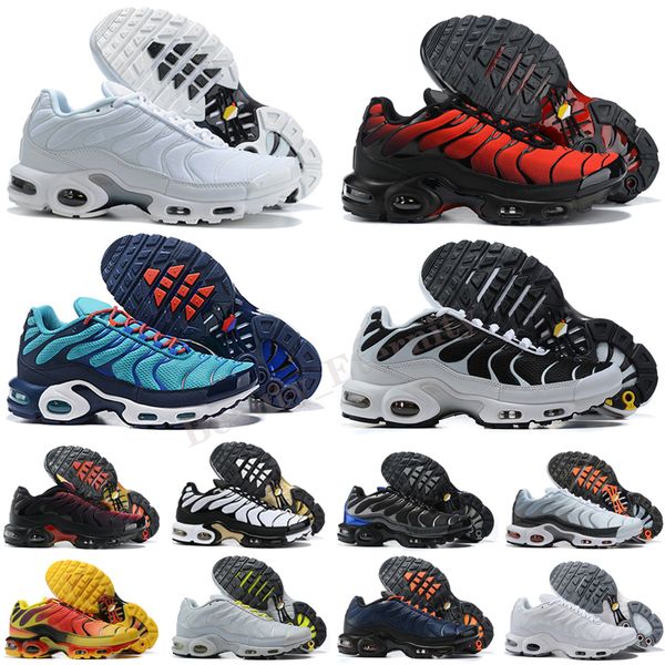 

new arrival plus tn size us 12 men women run shoes triple black white green fire pink sneakers fade trainers eur 36-46