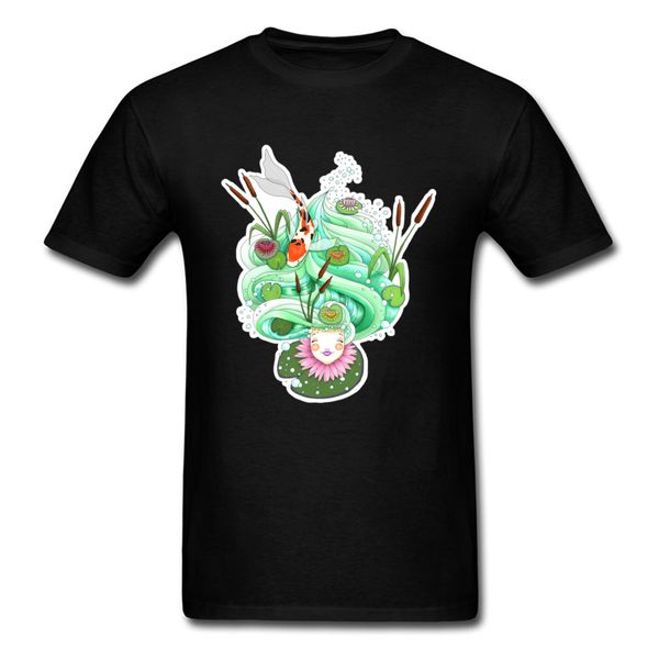 

sport look upon the flowering lilypads lotus tshirt men new white black fashion picture tee shirts fish australia t shirt xxl