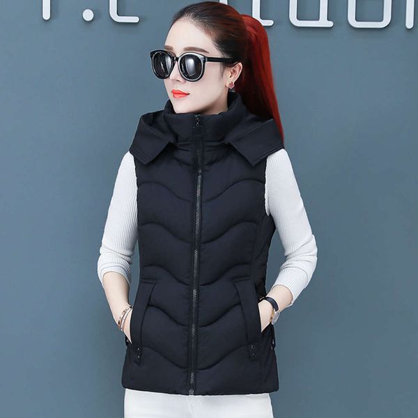

2020 down cotton short new women's wear slim fit korean large waistcoat for autumn and winter, Black;white