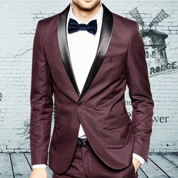 

men's suits & blazers arrival burgundy wedding for men slim fit notched lapel groomsmen tuxedos custom made, White;black