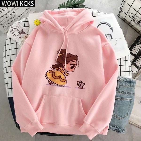

harajuku sweatshirts hip hop winter 2020 clothes women kawaii clothing hoodie cute princess graphic aesthetic pullovers hoodies1, Black