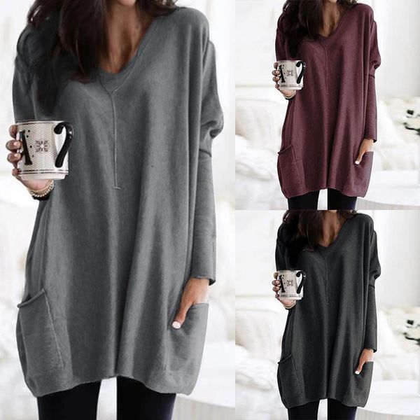 

zanzea women and blouses ladies casual long sleeve shirt 2019 autumn knitted loose pockets tunic chemise blusas s-5xl1, White