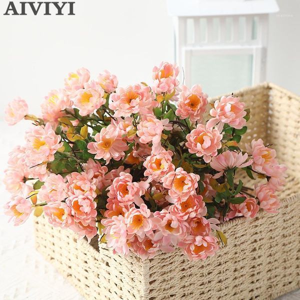 

new artificial flower wild chrysanthemum bouquet home christmas decoration diy wedding bouquet road leading flower wall plant1