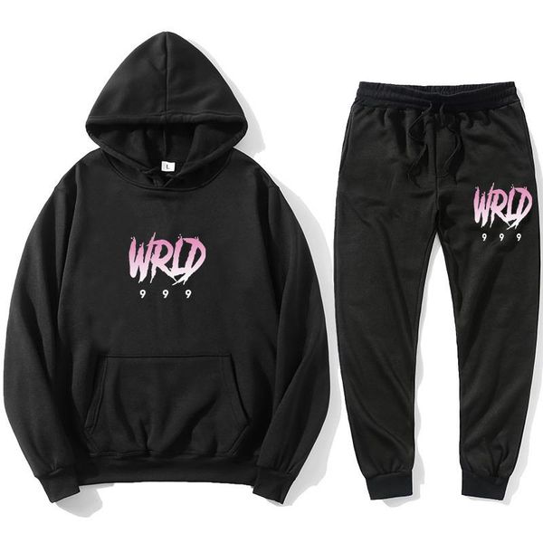

uicewrld rap new hoodie j sweatshirt jogging world pantsjuice wrld juicewrld trap suit juice tomography rainbow + gmnvh, Black
