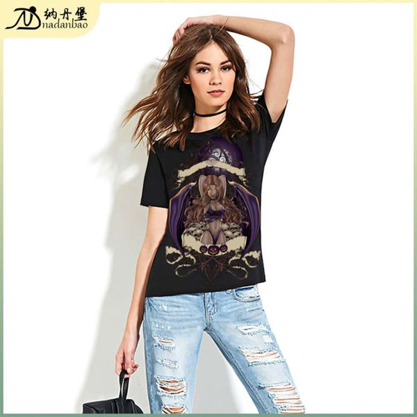 

halloween printed zombie pin t-shirt, Black;gray