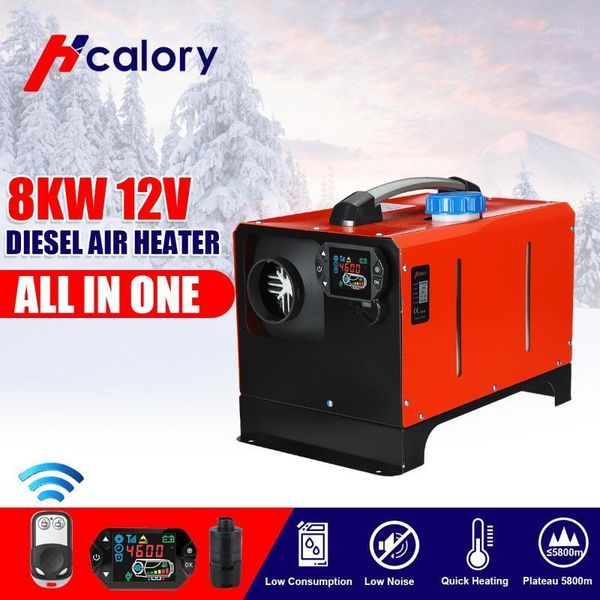 

1-8kw 12/24v all in one adjustable diesels air car heater new red lcd switch+ remote control integrated machine for van boat r1
