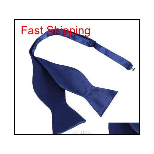 

retail wholesales fashion mens bowties solid color plain silk self tie bow qyllti bde_home, Black;gray