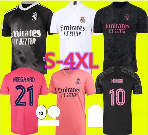 

s-4xl 20 21 real madrid hazard soccer jersey 2020 2021 real madrid jerseys benzema sergio ramos kroos 20 21 football jerseys maillot, Black;yellow