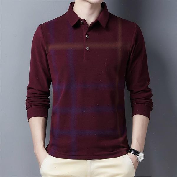 

polo red style polo wine male sleeve thick shirt warm clothes fashion korean men shirts winter casual long shirt dkjog