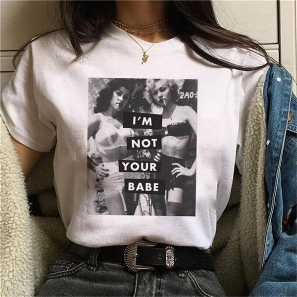 

fashion women's print t-shirts harajuku casual short sleeve t shirt streetwear o-neck clothes cartoon print shirts, White