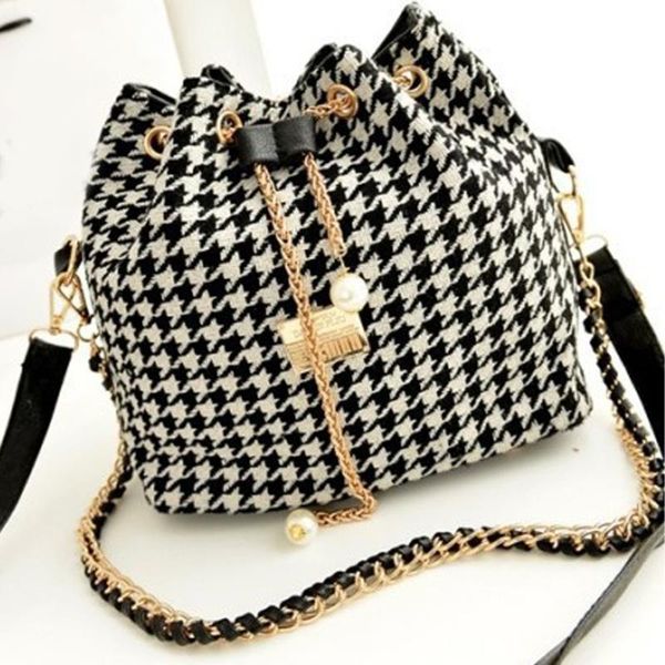 

women street printed dating shopping fashion gift casual pu leather daily single shoulder pearl pendant bucket bag