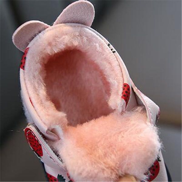 

new chldren fashion girls toddler cotton shoes baby winter with plush soft bottom kids pu leather ankle snow boots 02 sqcryd pingtoy, Black