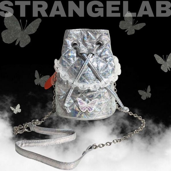 

new original design secret loli y2k girl illusion butterfly bucket bag acrylic chain shoulder jumper bag width: 13cm