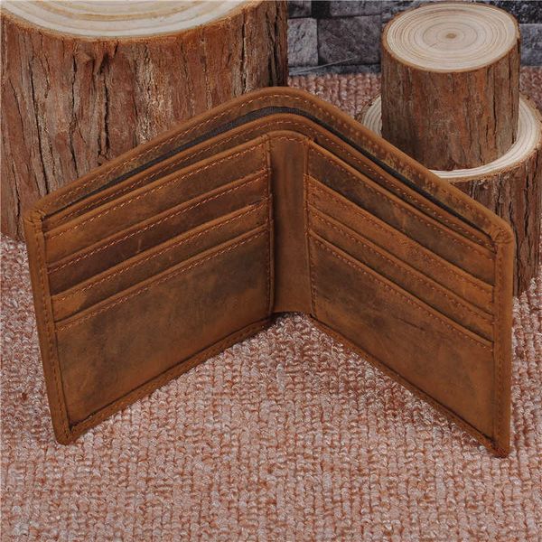 

neweekend men's genuine cow leather wallets money folder cash card holder vintage short wallet purse fashion casual 8029, Red;black