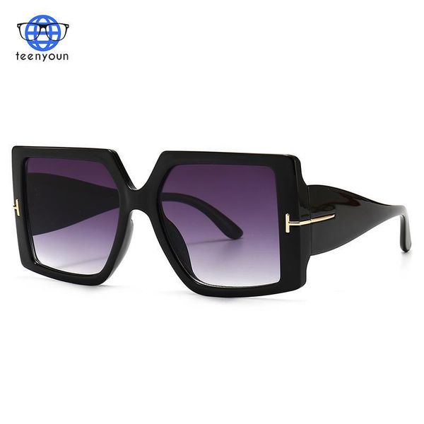 

TEENYOUN 2021 Fashion Square Sunglasses For Women Men T Letter Decoration Sun Glasses Luxury UV400 Eyewear, White;black