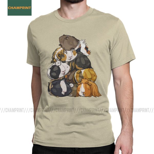 

pile o guinea pigs cute animal lover animals kawaii fluffy pet vintage short sleeve sport hooded sweatshirt hoodie men t shirt