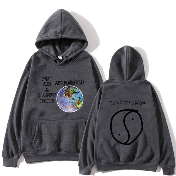 

fashion casual hoodie astroworld smiley world pullover men's and women's hip hop streetwear sweatshirts happy jacket plus size, Black