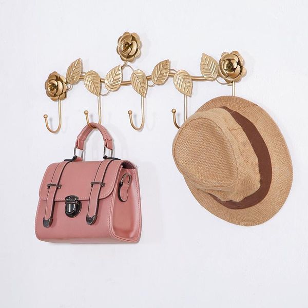 

european-style iron rose design decorative wall hook wall-mounted coat hanger storage rack key holder organizer home decor zm806