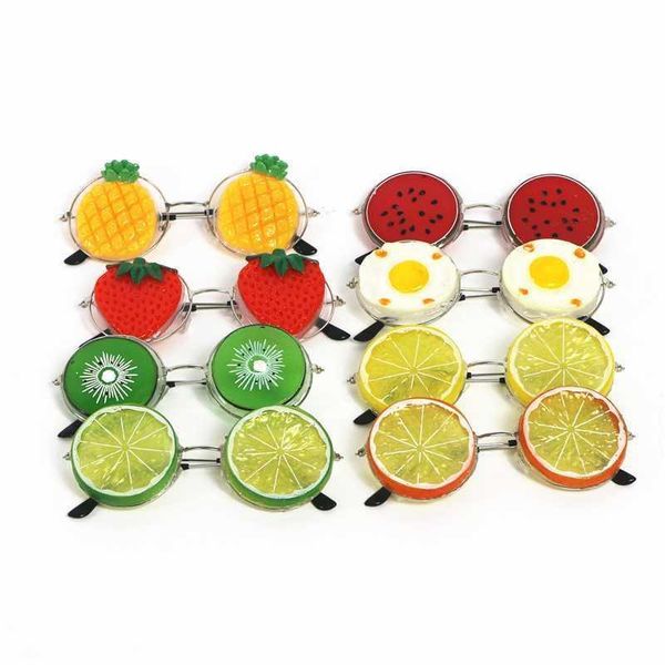 

japanese korean fengyuansu men's and women's creative orange funny fruit lemon piece glasses p props, White;black