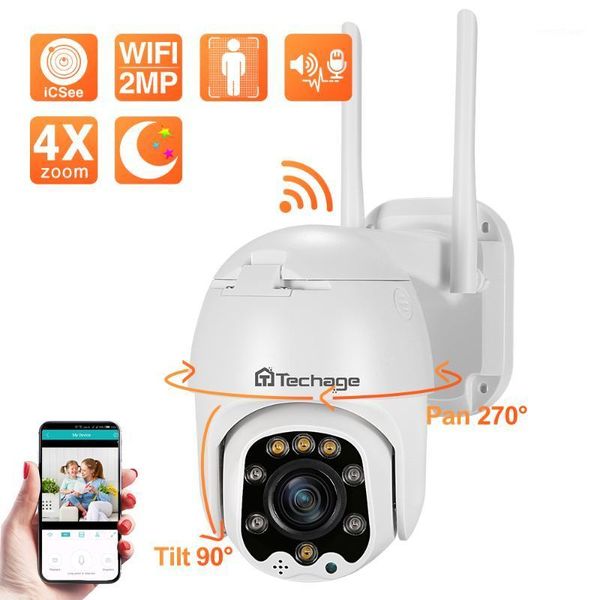 

mini cameras techage wifi ptz ip camera 1080p hd 4x zoom two way audio wireless cam outdoor ir video ai human detect onvif home security1