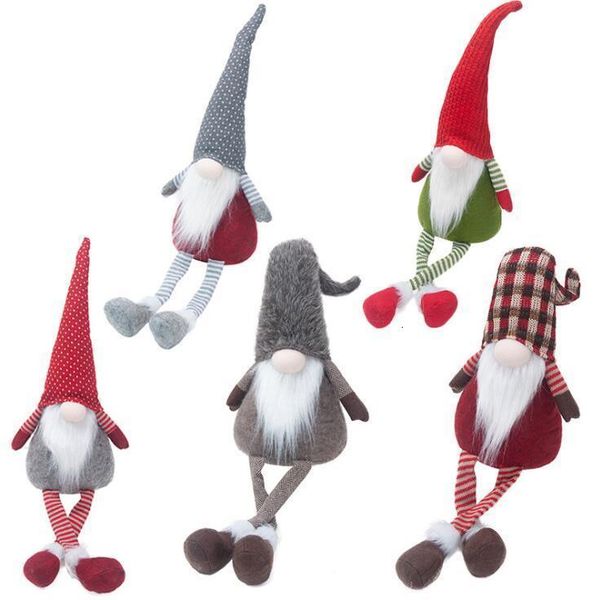 

sitting no face dolls figure claus santa long legs doll cartoon funny xmas gifts christmas toys deco